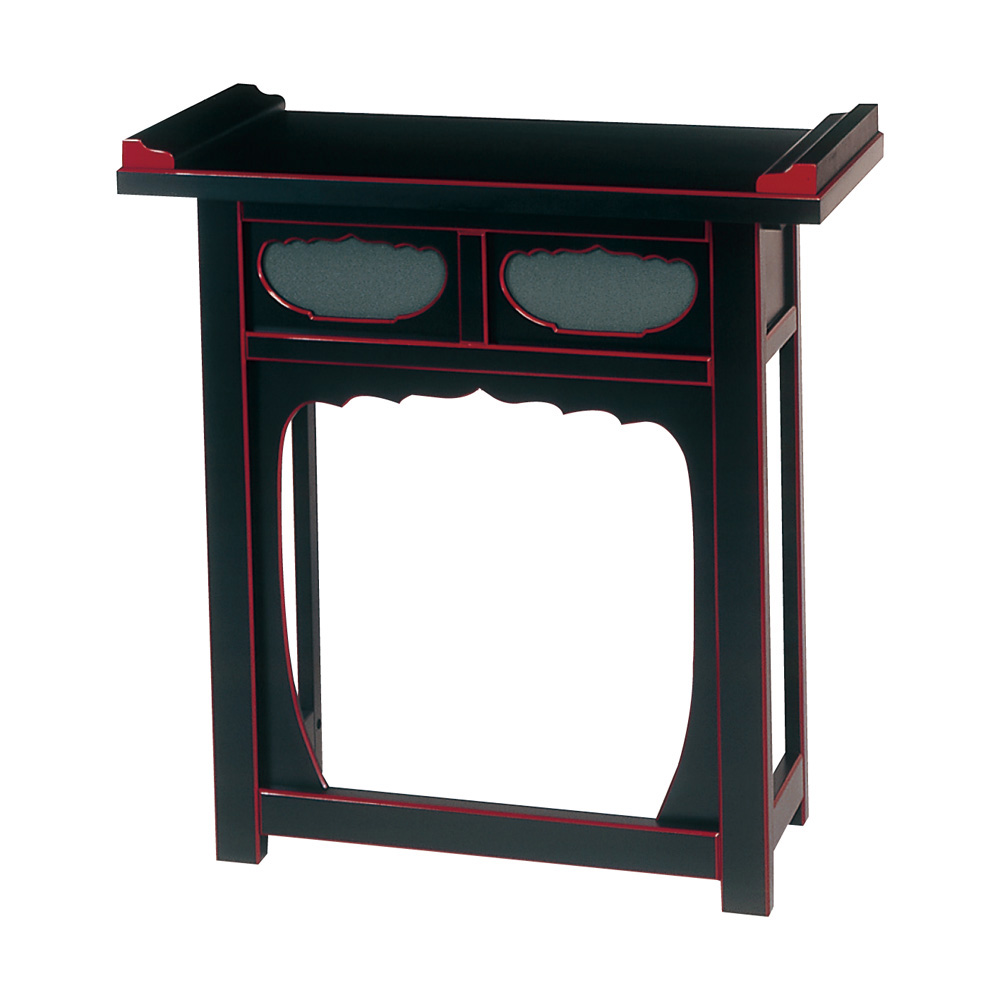 折畳式焼香机 筆返付 黒塗面朱