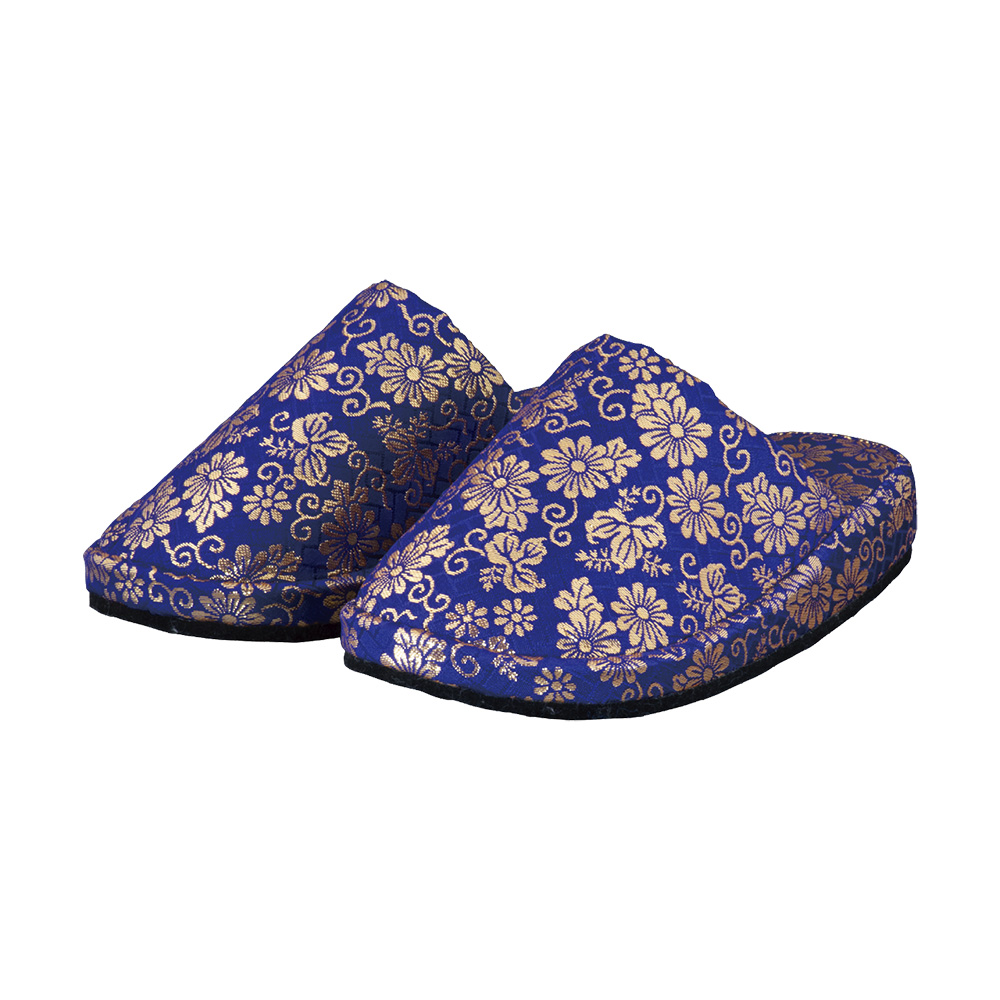 金襴スリッパ幅広（底面フェルト） (紫)